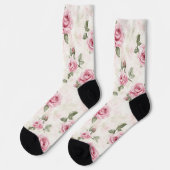 Roze Rozen Bloemstuk Sokken (Links)