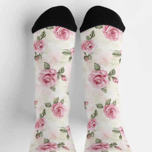 Roze Rozen Bloemstuk Sokken (Top)