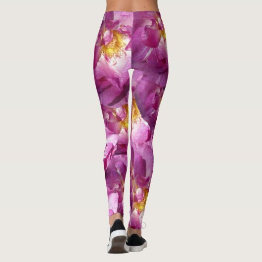 Roze Rozen Bloesems Elegant Custom Leggings (Achterkant)
