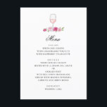 Roze rozen. Blush bloemen en wijn. Bloemenbruiloft Menu<br><div class="desc">Bloemenmenu met roze rozen en wijn. Goede keuze voor uw tuin bruiloft. Geschikt voor verjaardag,  jubileum en elk ander feest. Neem contact met me op als je extra items nodig hebt.</div>