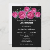  Roze Rozen Boeket Bloemen Bevestiging Kaart (Voorkant)