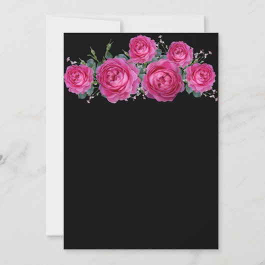  Roze Rozen Boeket Bloemen Bevestiging Kaart (Achterkant)