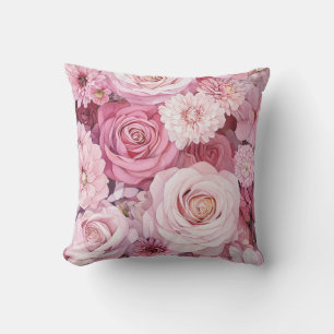 Roze Rozen Boeket Bloemstuk Kunst Kussen