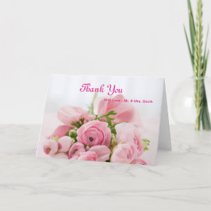 Roze Rozen Boeket Dank u Bedankkaart