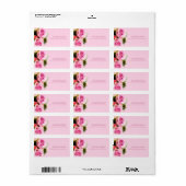 Roze Rozen Boeket Elegante Bloemen van de Bloemenk Etiket (Full Sheet)