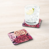 Roze Rozen Boeket Foto Bier Onderzetter (Rechterzijde)