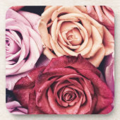 Roze Rozen Boeket Foto Bier Onderzetter (Voorkant)