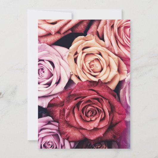 Roze Rozen Boeket Foto Kaart (Voorkant)