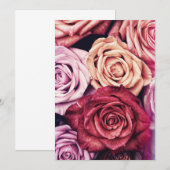 Roze Rozen Boeket Foto Kaart (Voorkant / Achterkant)