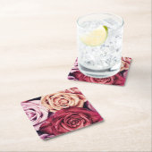 Roze Rozen Boeket Foto Kartonnen Onderzetters (Insitu)