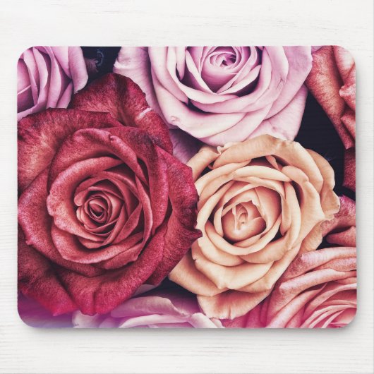 Roze Rozen Boeket Foto Muismat (Voorkant)
