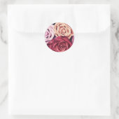 Roze Rozen Boeket Foto Ronde Sticker (Tas)