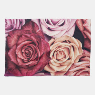 Roze Rozen Boeket Foto Theedoek