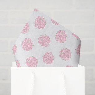 Roze rozen boeket grafisch tissuepapier