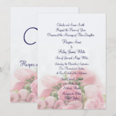  Roze Rozen Boeket Huwelijksuitnodiging Kaart (Voorkant / Achterkant)