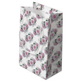Roze Rozen Boeket Klein Cadeauzakje (Achterkant Gekanteld)