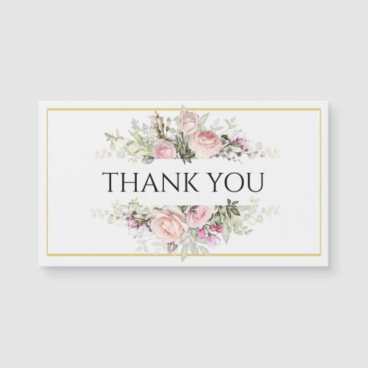 Roze Rozen Boeket met Elegant Script Dank u (Voorkant)