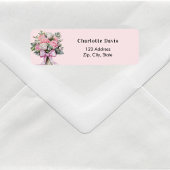 Roze rozen boeket retour adres etiket