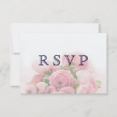  Roze Rozen Boeket RSVP-kaart RSVP Kaartje (Voorkant)