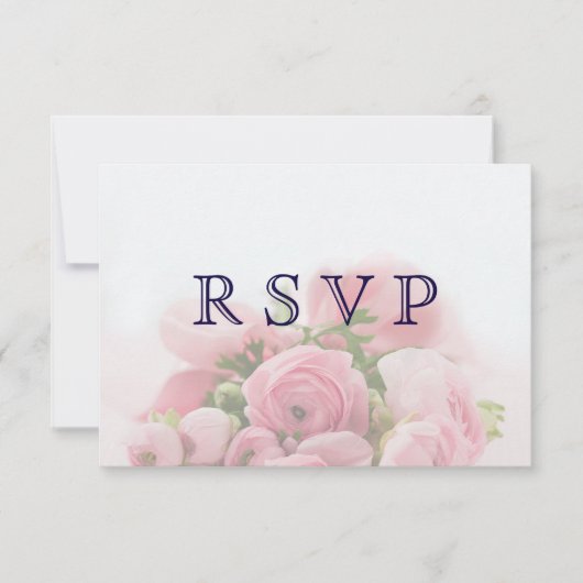  Roze Rozen Boeket RSVP-kaart RSVP Kaartje (Voorkant)