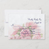  Roze Rozen Boeket RSVP-kaart RSVP Kaartje (Achterkant)