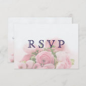  Roze Rozen Boeket RSVP-kaart RSVP Kaartje (Voorkant / Achterkant)