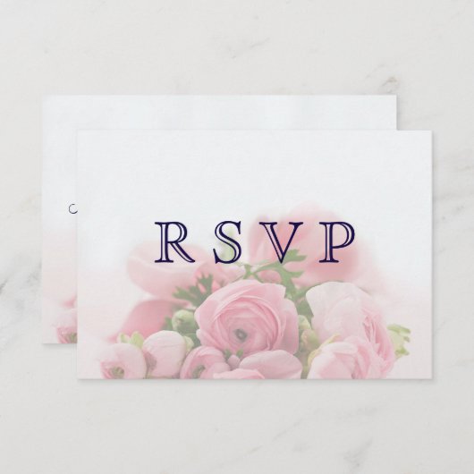  Roze Rozen Boeket RSVP-kaart RSVP Kaartje (Voorkant / Achterkant)