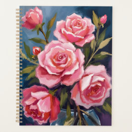 Roze Rozen Boeket Schilderij Planner