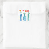 Roze Rozen Boeket Waterverf Flowers Vierkante Sticker (Tas)