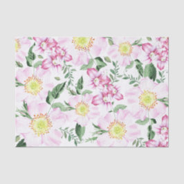 Roze Rozen Boho Bloemrijk Waterverf Patroon Tissuepapier