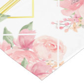 Roze, rozen, boho, trellis, waterverf bloemen patt korte tafelloper (Hoek)