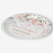 Roze rozen Borden voor het vullen van bladeren Papieren Bordje (Gekanteld)