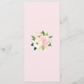 Roze Rozen Botanische Aquarel Trouw Menu (Achterkant)