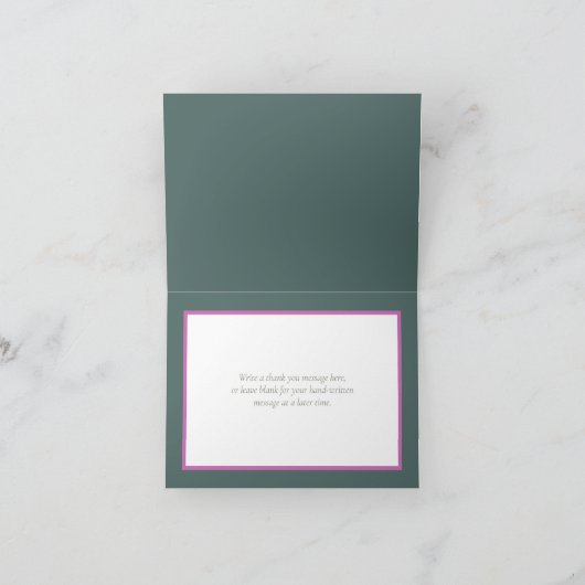 Roze Rozen Botanische Bloemen Boeket Chic Dank u Kaart (Binnen)