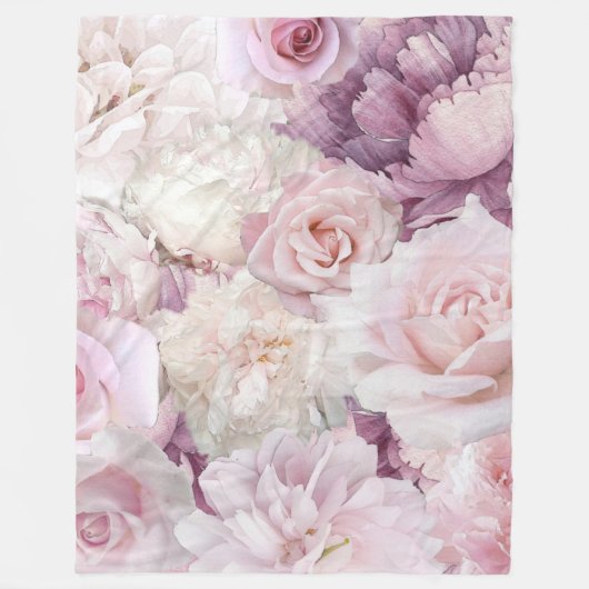  roze rozen botanische tuin fleece deken (Voorkant)