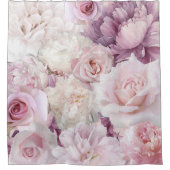  roze rozen botanische tuin schilderij douchegordijn (Voorkant)