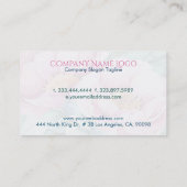 Roze rozen Bouquet op witte achtergrond Visitekaartje (Achterkant)