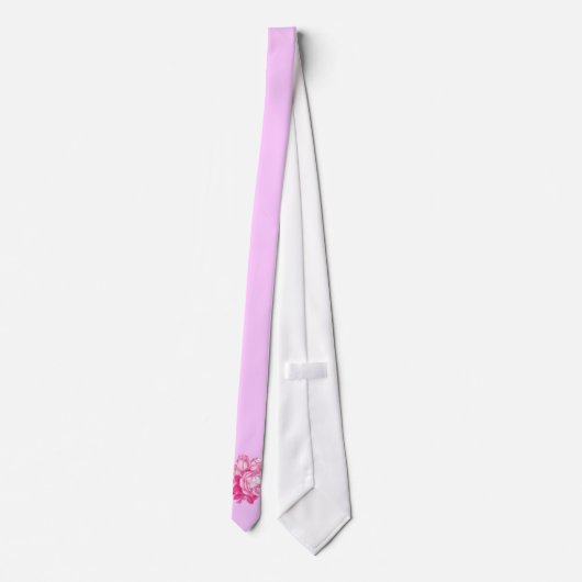 Roze Rozen Bouquet Stropdas (Achterkant)