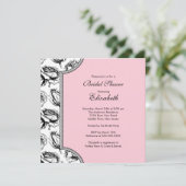 Roze  Rozen Bridal Shower Invitation Kaart (Staand voorkant)