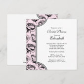 Roze  Rozen Bridal Shower Invitation Kaart (Voorkant / Achterkant)