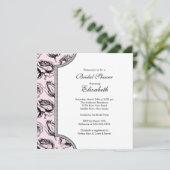 Roze  Rozen Bridal Shower Invitation Kaart (Staand voorkant)