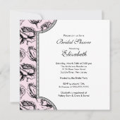 Roze  Rozen Bridal Shower Invitation Kaart (Voorkant)
