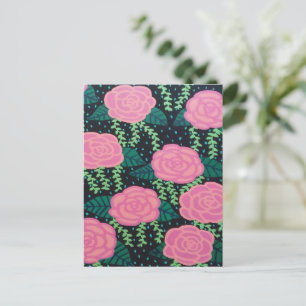 Roze Rozen Briefkaart