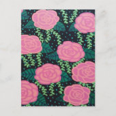 Roze Rozen Briefkaart (Voorkant)