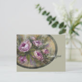 Roze Rozen Briefkaart (Staand voorkant)