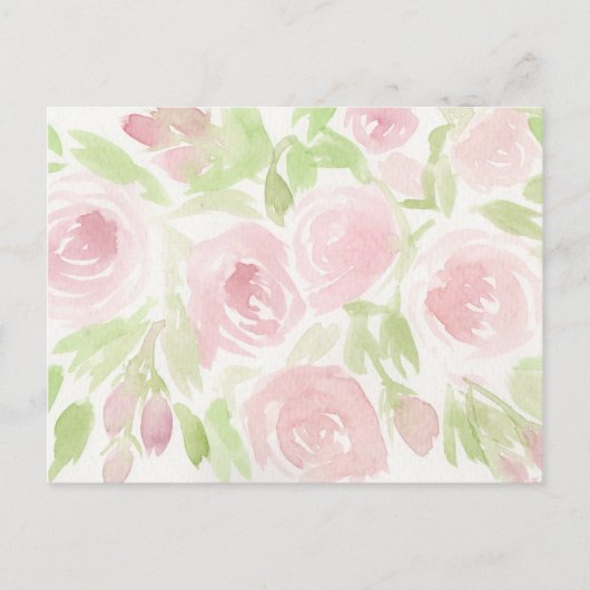 Roze rozen briefkaart (Voorkant)