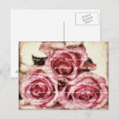 roze rozen briefkaart (Voorkant / Achterkant)
