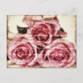  roze rozen briefkaart (Voorkant)