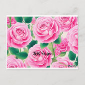 Roze rozen briefkaart (Achterkant)
