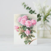  roze rozen Briefkaart schilderen (Staand voorkant)
